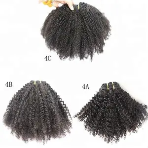 YuXi Bán Buôn 4B-4C/3B- 3C/3C-4A Nguyên Vrigin Malaysia Afro Kinky Curl May Trong Tóc Dệt With12/14/16/18/20Inch Trên Kho