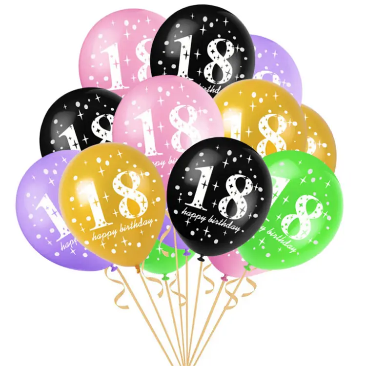 12 inch 18 Jaar Oude Latex Ballonnen Gemengde Kleur Happy Birthday Ballonnen Party Ballonnen Kit Decoratie