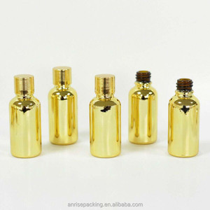 Lusso 50ml 100ml bottiglia di tappo a vite in alluminio placcato oro giallo 10ml 15ml 20ml 30ml bottiglia di olio essenziale di vetro oro - Product Image 4