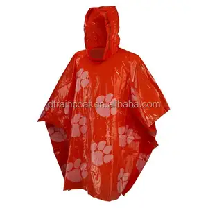 PE Cheap disposable raincoat/full printing poncho/Promo emergency disposable poncho raincoat
