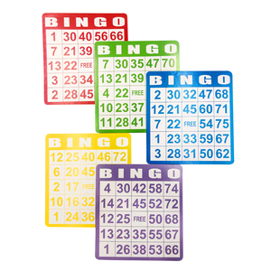 Bingo Paper Cards 100 Bingo Game Cards in Mixed Colors