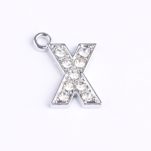 Colgantes de plata con letras de A Z, abalorios deslizantes hechos A mano de cristal, muchos diseños - Product Image 3