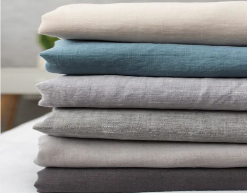 wholesale soft enzyme washed 55% linen 45% cotton fabric