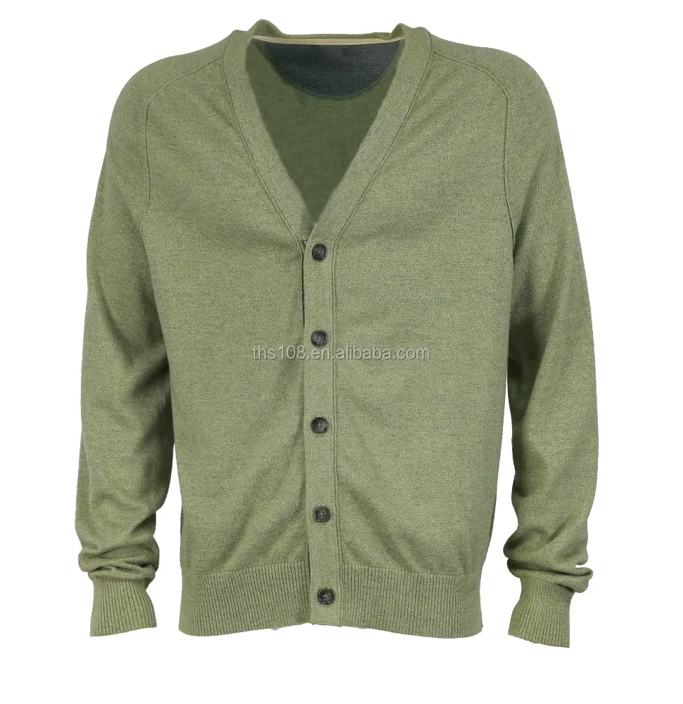 MEN'S CASUAL KNITTED CARDIGAN IN MELANGE GREY EFFECT