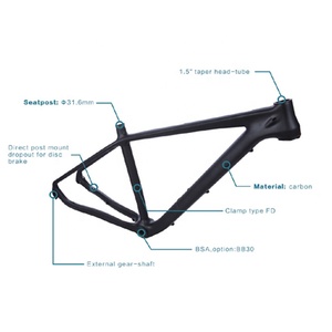 Hot Bán 27.5 " / 29" <span class=keywords><strong>Moutain</strong></span> Bike Khung Chu Kỳ Bộ Phận 29er MTB Xe Đạp Khung <span class=keywords><strong>Carbon</strong></span> Khung Xe Đạp - Product Image 4