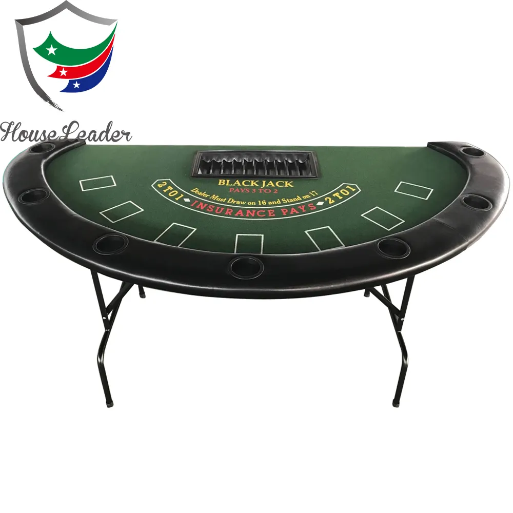 72 Inch Blackjack Poker Tafel Met Opvouwbare Stalen Benen