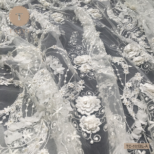 TAIYI 3D Fleur Tulle Perle Dentelle Tissu - Product Image 6