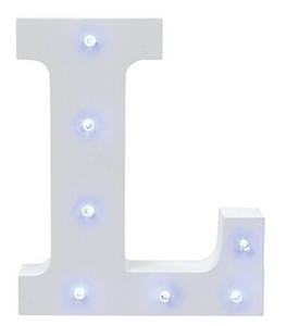 Eco-amigo azul blanco led luces de Navidad ornamento letra del alfabeto de madera - Product Image 1