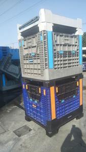 กล่องพาเลทพลาสติกแบบพับได้ รับน้ำหนักมาก สำหรับคลังสินค้าขนาดใหญ่ ความจุ 1 ตัน  แบบซ้อนได้ สำหรับอุตสาหกรรม - Product Image 6