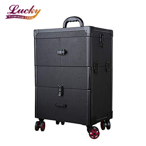 Uñas maquillaje caso Trolley de gran capacidad cosmética caja de equipaje rodante Multi-capa de salón de belleza tatuaje maleta Trolley - Product Image 1