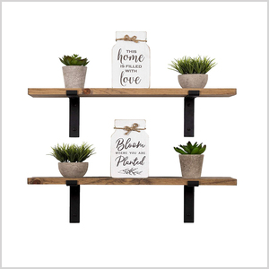 Kệ Gỗ Nổi Mộc Mạc Kệ Đựng Hoa Sách Gắn Tường Có Giá Đỡ L Kệ Đựng Đồ Gỗ Giá Đựng Gia Vị - Product Image 2