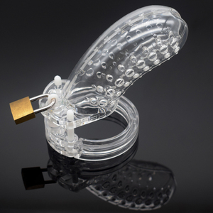 FAAK 12.7cm vendita calda gabbia di castità in plastica con portachiavi dispositivo di castità serratura maschile gabbia per pene gabbia di castità per uomo - Product Image 4