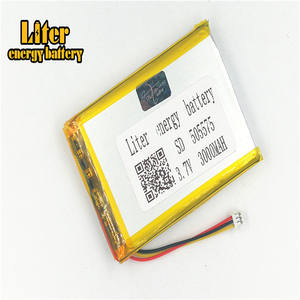 Connector 1,5-<span class=keywords><strong>3</strong></span> p <span class=keywords><strong>3</strong></span>,7 V 505575 3000 mAh rechargeable LiPo battery solar Li ion polymer lithium battery with PCM - Product Image 3
