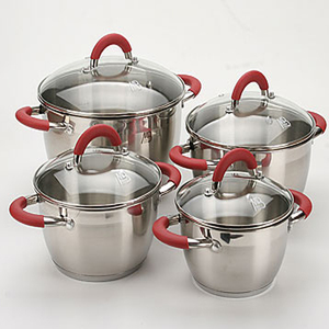 Hiện đại Milano thép không gỉ Cookware Set với Tempered Glass Nắp thân thiện với môi Đối với trang chủ nấu ăn và sử dụng thương mại bán buôn - Product Image 5