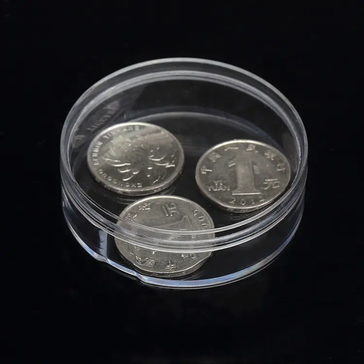 Vòng Rõ Ràng Nhựa Money Box Coin LƯU Trữ Container Cho Tiền Xu