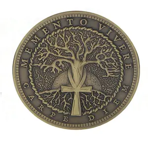 Производство Китая, сувенир для мемента жизнь Мори, античное Латунное покрытие, 3d металлический изготовитель монет