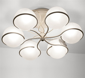 Lámpara de Techo Antigua Gino Sarfatti 2042, Contemporánea, de Vidrio Blanco y Hierro, Ahorro de Energía, Vintage, Moderna, Decorativa, 110-240V - Product Image 1