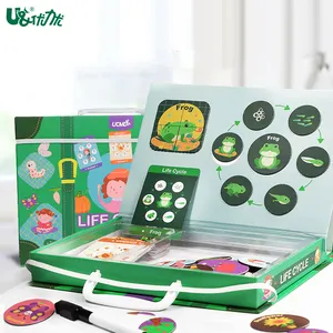 Ciclo de Vida vegetal e Animal Magnético Puzzle Crianças Brinquedos Educativos Puzzle