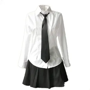 Camicia bianca dell'uniforme della scuola superiore delle ragazze di disegni personalizzati con la gonna nera
