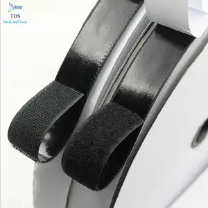 High quality Black 25mm wide hook and loop fastener strong self adhesive sticky tape