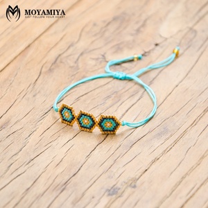 Moyamiya Miyuki <span class=keywords><strong>Nazar</strong></span> Gioielli Fatti A Mano Annata Donne Boncuk Hexagon Tre Braccialetto Semplice Braccialetto Chain accessori donna - Product Image 2