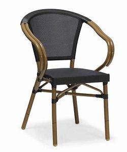 Chaise en rotin en osier empilable en aluminium à la recherche de bambou Bistro Outdoor Dining Cafe Garden Use For Balcon - Product Image 5