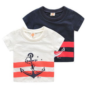 Del Bambino Del commercio all'ingrosso Dei Ragazzi di Stile di Vela T-Shirt in Bianco E Nero di Cotone Biologico T-Shirt - Product Image 1