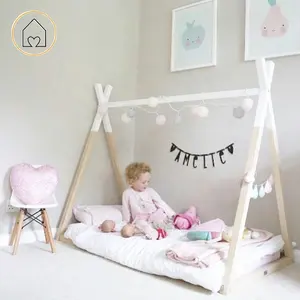 折扣价儿童卧室家具木制 diy 简约设计幼儿单 tipi 床架