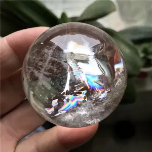 Wholesale natural crystal sphere healing rainbow clear quartz crystal ball for decoration