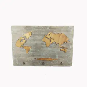Mapa del mundo de madera decorativo, arte de pared personalizado, retro, antiguo, barato, 2022