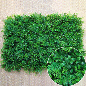 Wedding Home Party Decoration Green Faux Leaf Artificial Grass Carpet Artificial Grass <strong>Flower</strong> <strong>Wall</strong> <strong>Panel</strong> - Product Image 2