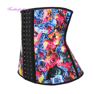 NANBIN <span class=keywords><strong>Corset</strong></span> de sport pour femme, imprimé <span class=keywords><strong>rose</strong></span>, avec effet ventre plat et en latex respirant - Product Image 2
