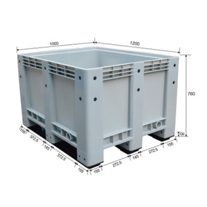 1200x1000 mm dolv large industrial plastic pallet box/ bin with wheels and lids