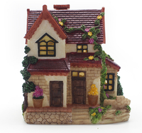 Patung kecil dekorasi hiasan bunga miniatur bangunan Model rumah hidup Resin