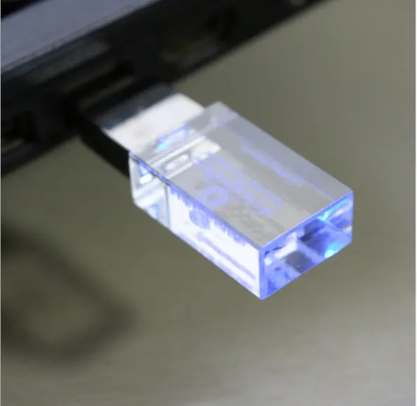 Cristal barato u disco USB pen drive promueven brillo memoria USB oficina y papelería