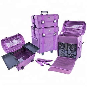 Truccatrice professionale 2 in 1 trenino per il trucco astuccio per cosmetici Organizer morbido Trolley/cassetti portaoggetti e fibbie in metallo - Product Image 1
