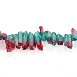 Cristalli <span class=keywords><strong>di</strong></span> <span class=keywords><strong>rocca</strong></span> grezzi naturali quarzo cristalli grezzi punti bastoncini rivestiti in titanio punte perline sciolte forate irregolari - Product Image 2