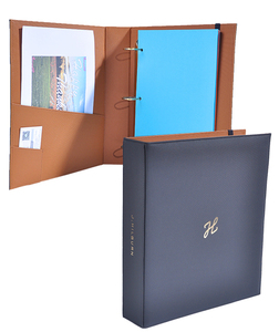 Aanpassen Hoge Kwaliteit Pu Leer Ringband/3 Ring Binder/Reliëf A4 Bestandsmap