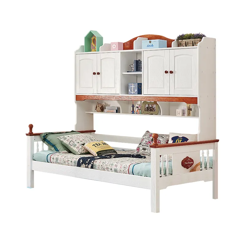 أثاث المنزل أثاث غرفة نوم الاطفال الأميرة سرير مزدوج خشبي التصاميم مع خزانة ومكتب