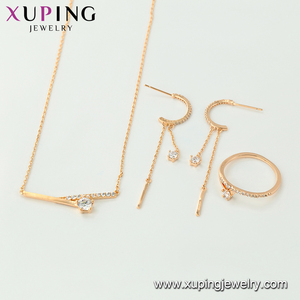 <span class=keywords><strong>Xuping</strong></span>-Conjuntos de joyería de tres piezas de lujo, modelos personalizados de China, productos en línea, de novia, oro de 18k, 64693 - Product Image 3