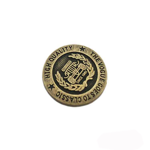 Antique Brass Dập Nổi Logo Thương Hiệu <span class=keywords><strong>20</strong></span> <span class=keywords><strong>Mm</strong></span> Jean Nút Tùy Chỉnh Thiết Kế Kim Loại Denim Jean Nút - Product Image 2