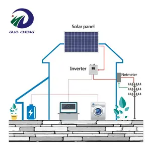 Kit Panel Surya Pada Grid Hybrid, Sistem Energi Surya Lengkap 3000W 4000W 5000W 8Kw 5Kw 10Kw 50 Kw 3Kw 20Kw On Grid