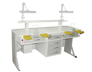 Due persone banco da lavoro odontoiatrico laboratorio attrezzature odontotecnico tavoli laboratorio odontoiatrico Workstation - Product Image 2