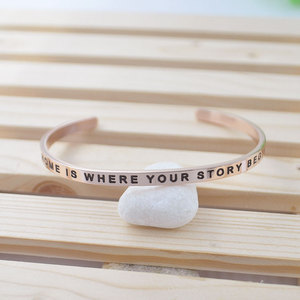 encourageants bracelets d'acier inox gravés adage proverbe bracelets inspirés avec citation - Product Image 3