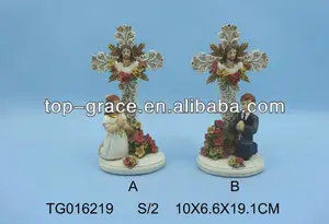 Artigianato decorazione della resina comunione polyresin Gesù religioso con croce
