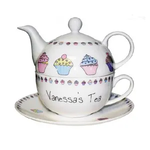 Delicate cute pattern tea for one custom ceramic tea pot set
