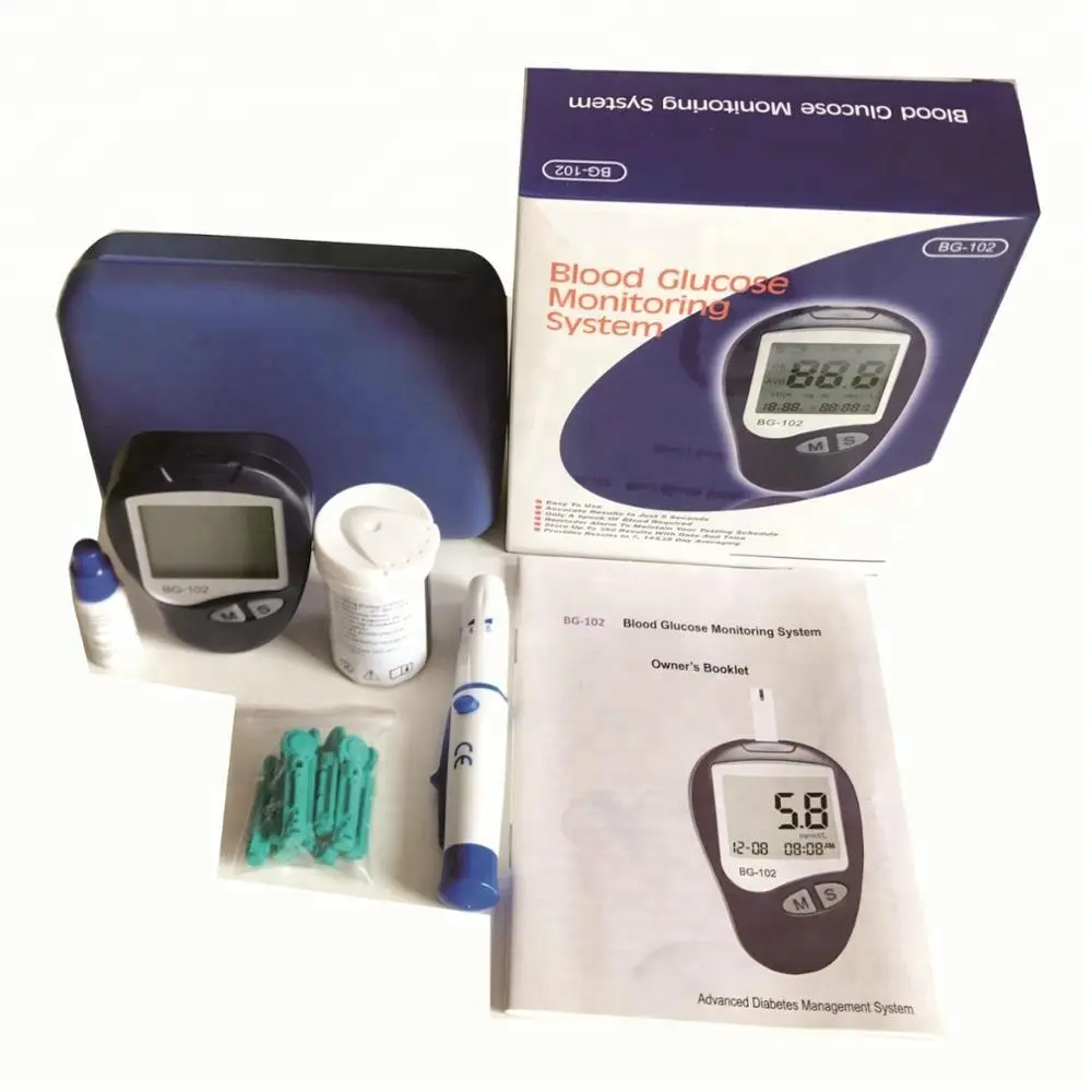 Máquina de teste de sangue clínica, cuidados caseiros, rápida, 5sec 0.5ul, teste exato do sangue, cola com medidor de glicose no sangue