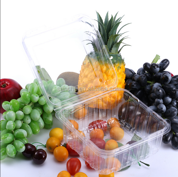 Прозрачный пластиковый контейнер для фруктов на заказ, раскладная упаковка