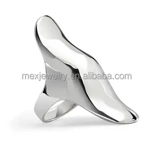 High Polished Stainless Steel Silver Short & Long Modern Style Armor Full Finger Knuckle Ring