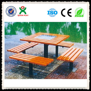 Table de jeu d'échecs en bois à 4 sièges, plateau chinois, échecs, jardin, parc, QX-146H - Product Image 1